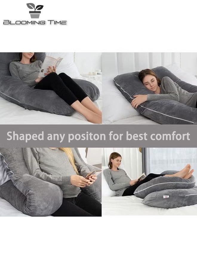 Pregnant Poman U-Shaped Pillow To Support Waist Side Sleep Side Lying Abdominal Support 130 x 70cm