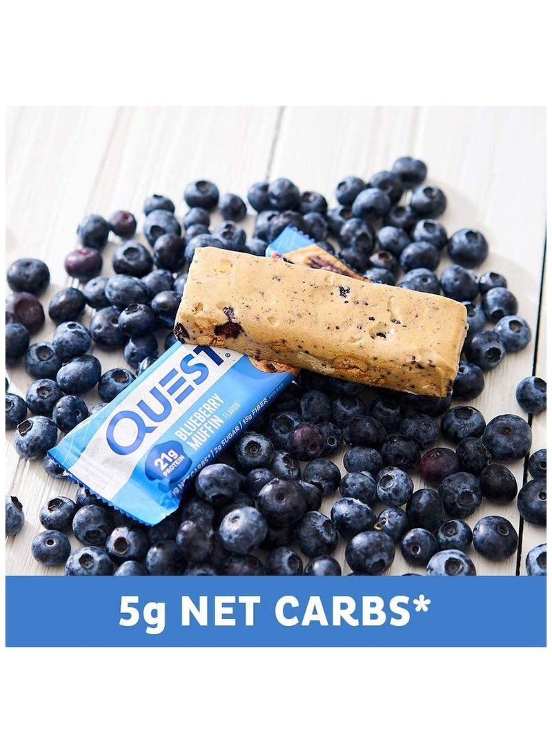 Quest Nutrition Blueberry Muffin Protein Bars, High Protein, Low Carb, Gluten Free, Keto Friendly 1 Count
