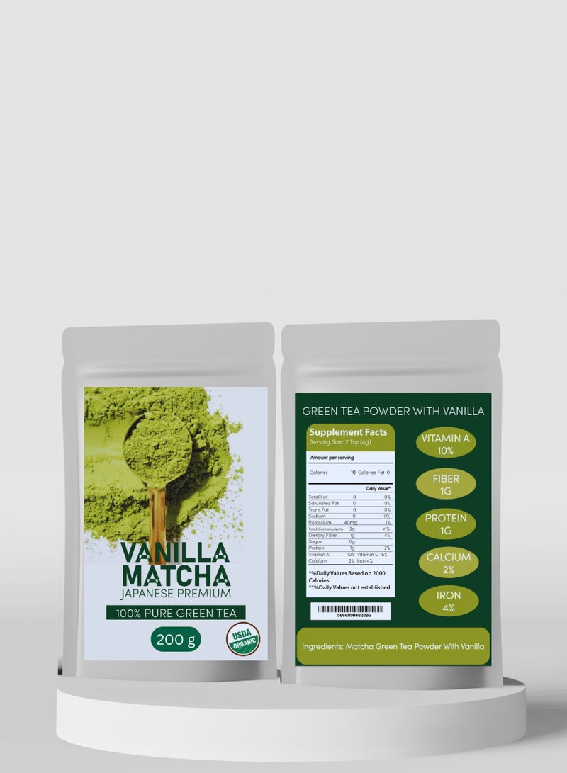 Vanilla Matcha Japanese Premium 100% Pure Green Tea 200g