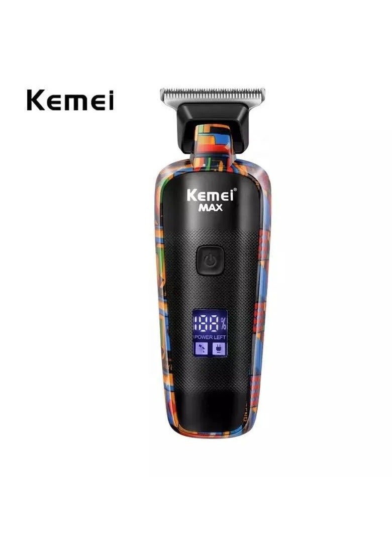Cordless Professional Hair Clipper for Men KM MAX5090 with LCD Screen  Rechargeable Electric Shaver for Barbers and Beard Trimmer