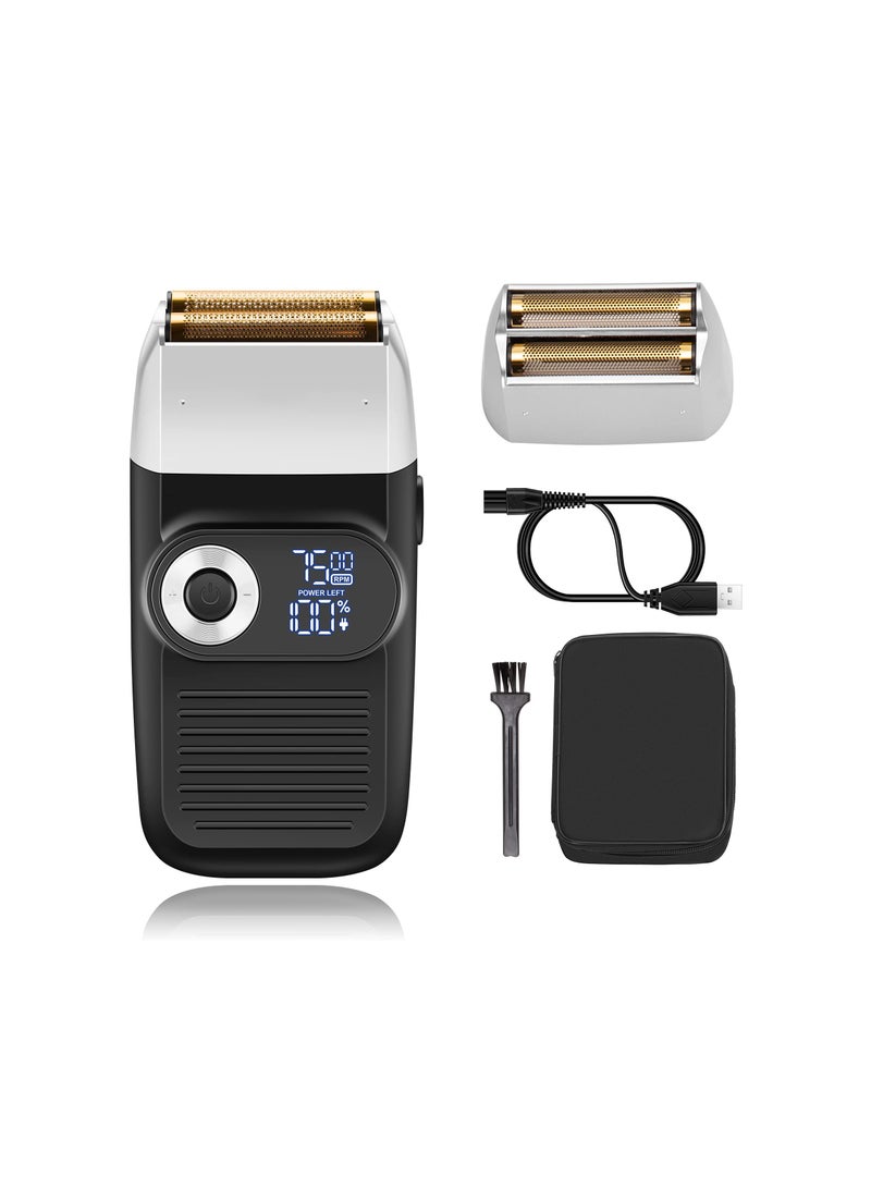 Kemei Electric Foil and Bald Shavers 2 in 1 Double Shaver for Men Blade and Popup Beard Trimmer with LED Display,Rechargeable, Adjustable 3 Speed Shaver, Can be Used for 120 Minutes When Fully Charged