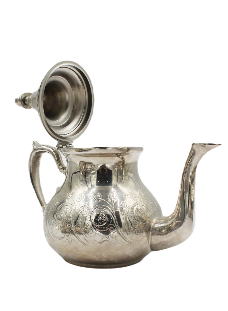 Moroccan Arabic Traditional Silver Plated Tea Pot 24 X 25 cm