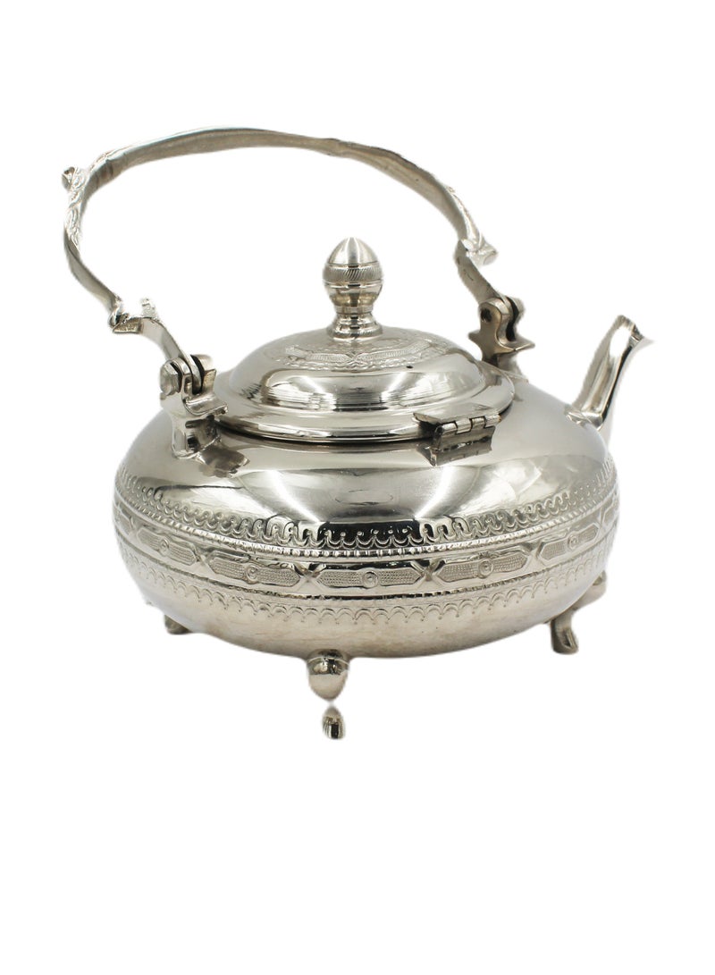 Moroccan Arabic Traditional Silver Plated Tea Pot 23 X 25 cm