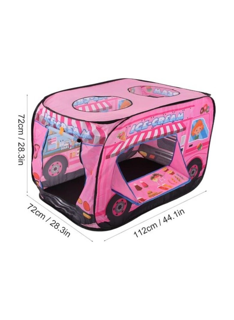 Kids Play Tent 2-4 Kids Open in Seconds Easy to Store Portable Ice Cream Truck Pop Up Play Tent Indoor Outdoor