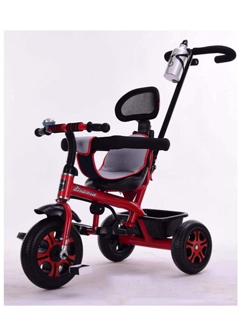 Etroon Tricycle for Kids Dual Storage Basket & Parental Push Handle Kids Tricycle for Baby Cycle for Kids 2 to 5 Years Boy Girl Red Color