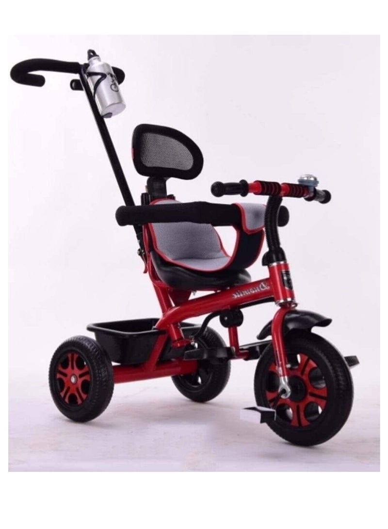 Etroon Tricycle for Kids Dual Storage Basket & Parental Push Handle Kids Tricycle for Baby Cycle for Kids 2 to 5 Years Boy Girl Red Color