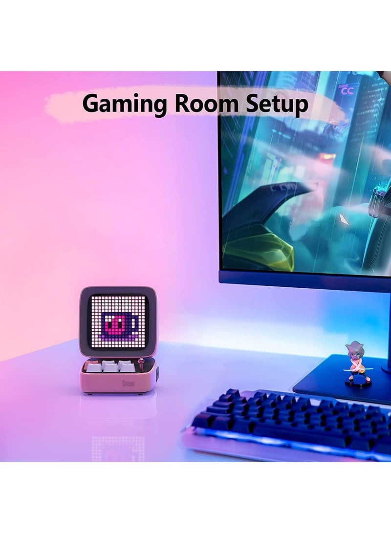 Divoom Ditoo Plus Retro Pixel Art Game Bluetooth Speaker - Pink