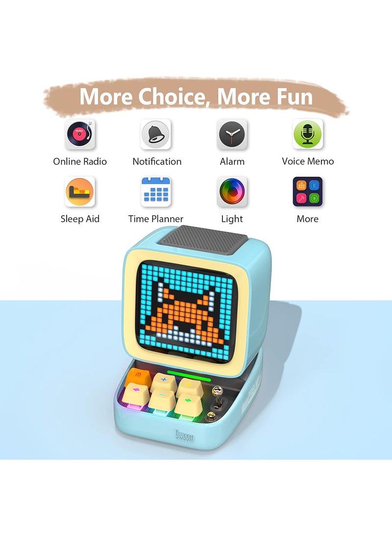 Divoom Ditoo Plus Retro Pixel Art Game Bluetooth Speaker - Blue