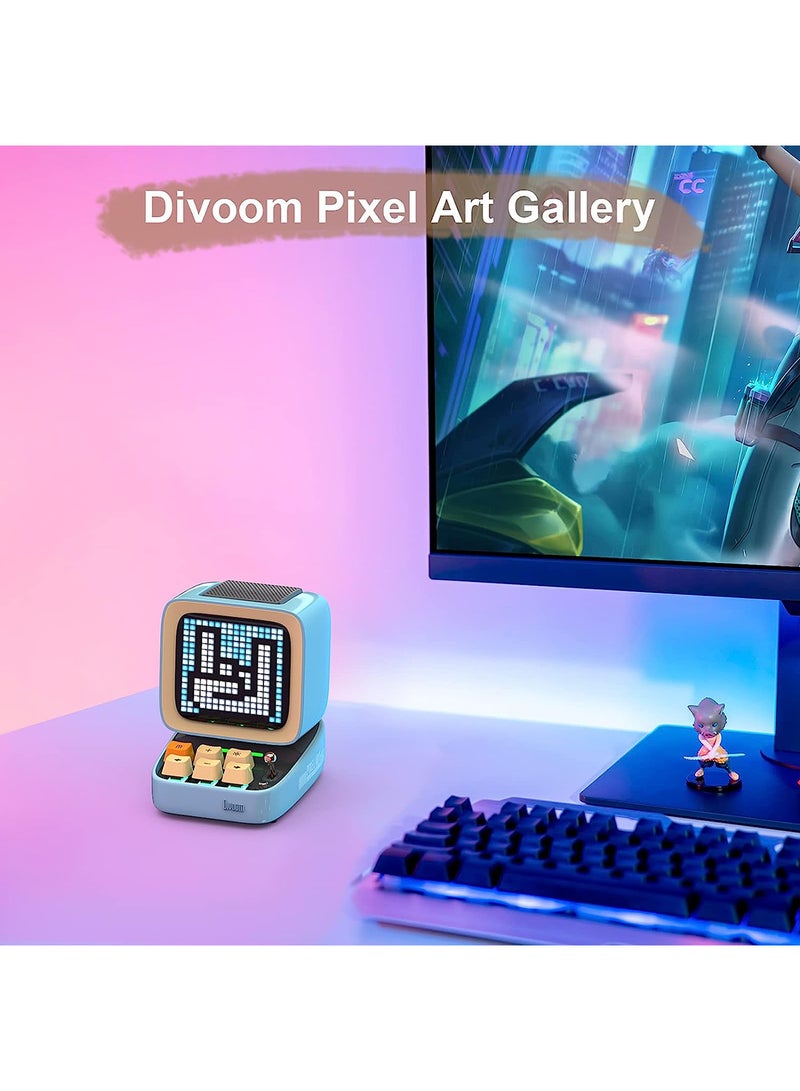 Divoom Ditoo Plus Retro Pixel Art Game Bluetooth Speaker - Blue
