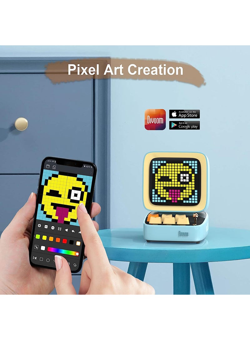 Divoom Ditoo Plus Retro Pixel Art Game Bluetooth Speaker - Blue