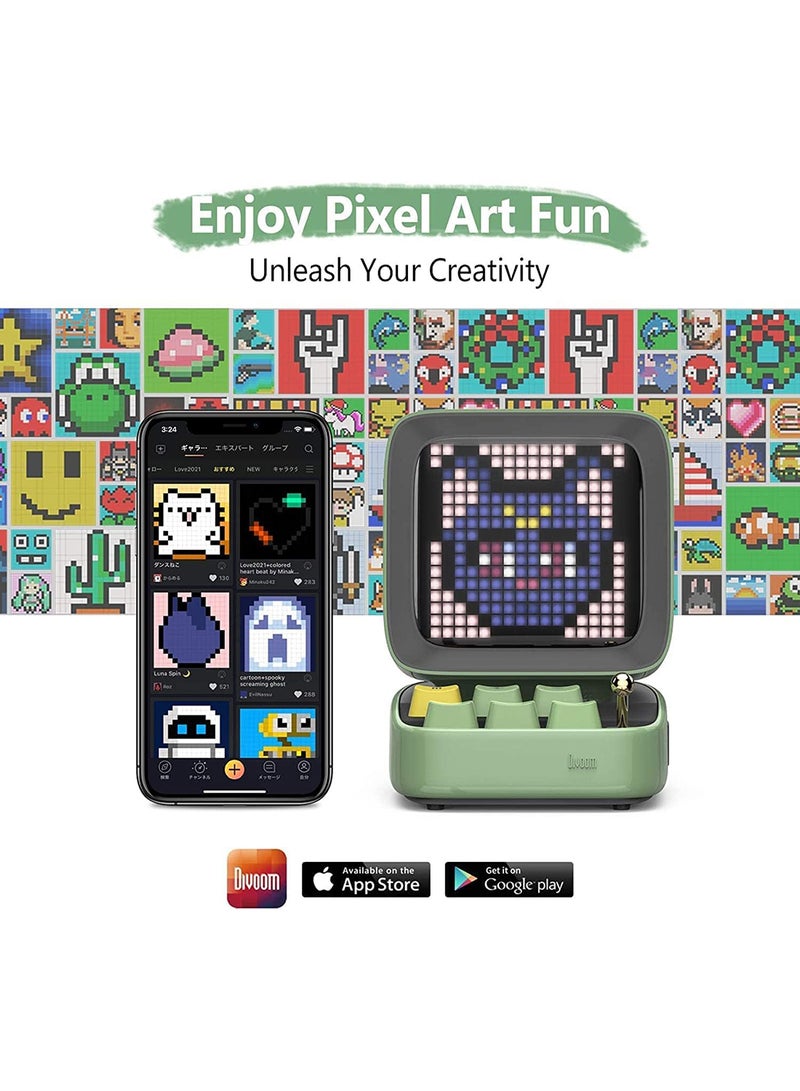 Divoom Ditoo Plus Retro Pixel Art Game Bluetooth Speaker - Green