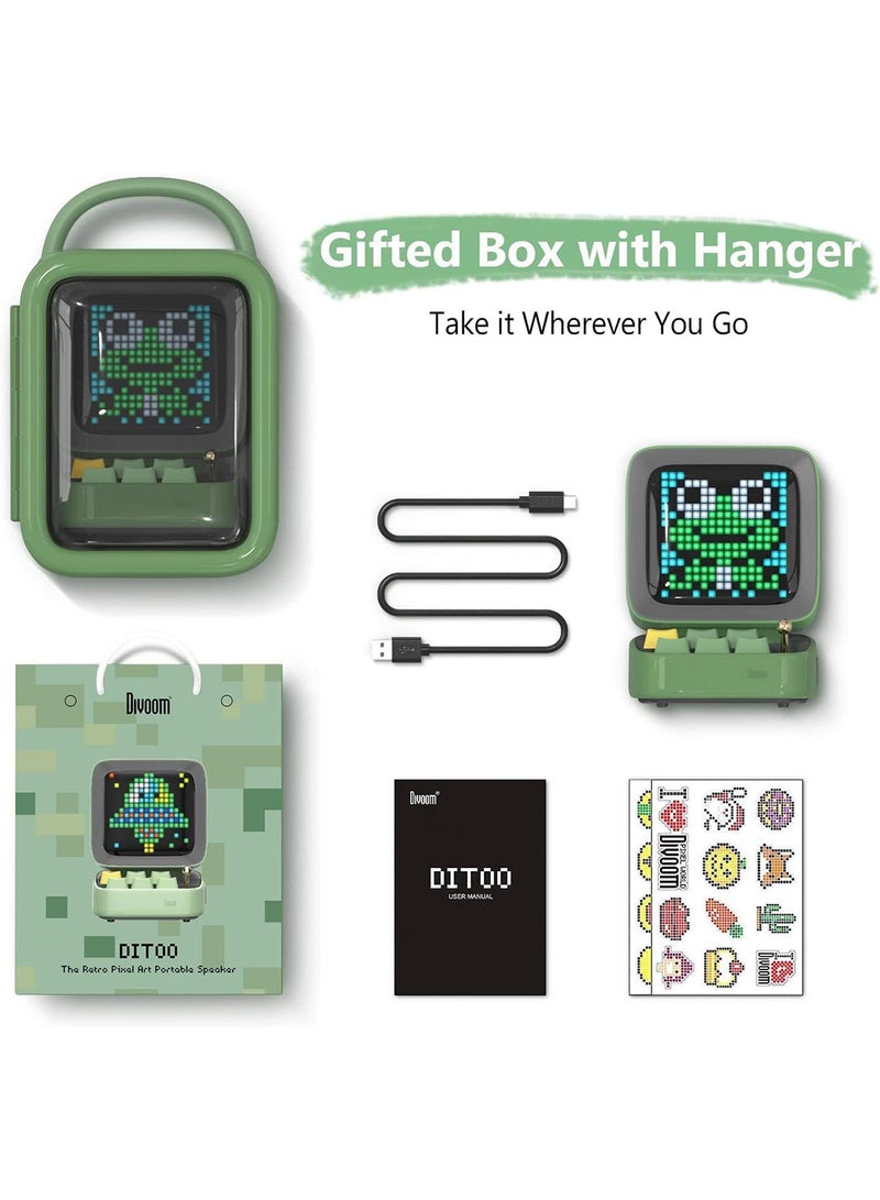 Divoom Ditoo Plus Retro Pixel Art Game Bluetooth Speaker - Green