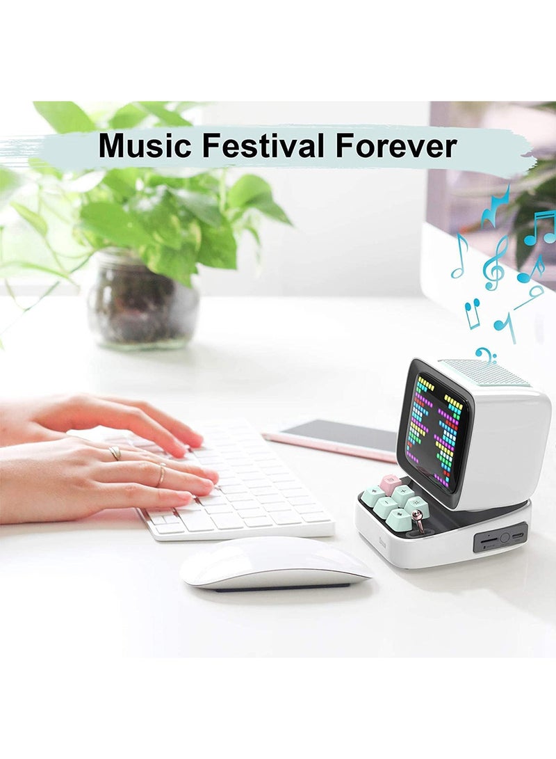Divoom Ditoo Plus Retro Pixel Art Game Bluetooth Speaker -  White