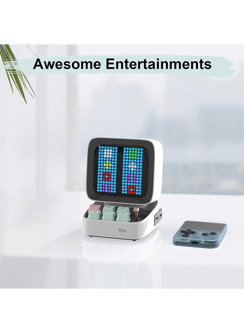 Divoom Ditoo Plus Retro Pixel Art Game Bluetooth Speaker -  White