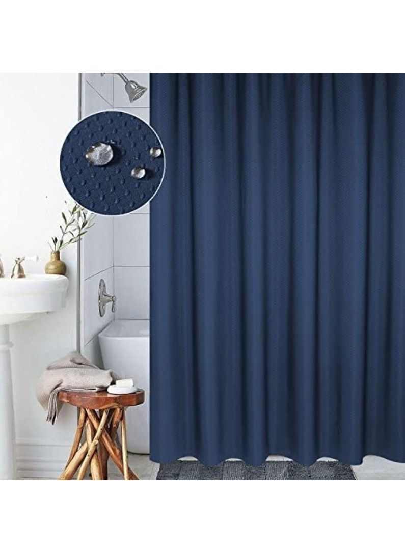 Premium Shower Curtain Waterproof Thickened Polyester Fabric Durable Mildew Stain Resistant Stylish Curtain (Blue 180 x 180 cm)