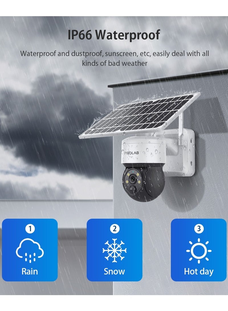 Solar 4G Prolab Camera with Two Way Communication 6 Watts Battery,2MP Easy Installation