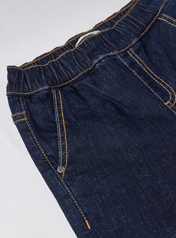 Casual Slim Elastic Fit Denim Jeans Dark Wash