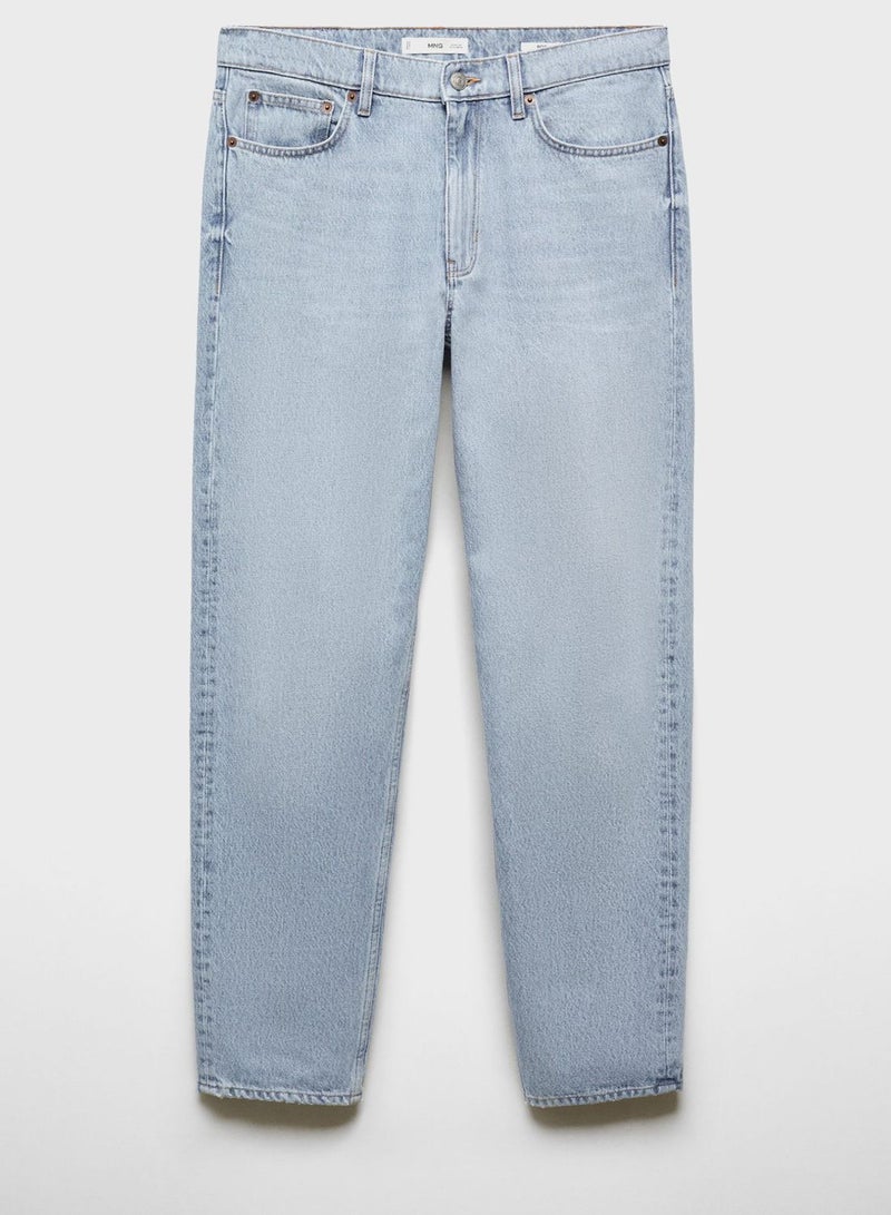 Light Wash Straight Fit Jeans