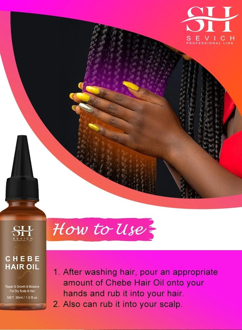 Natural Chebe Hair Oil, 100% Natural Hair Growth Oil, Anti Hair Loss Chebe Hair Serum, Chebe Traction Alopecia Thicken Oil To Mosturize And Repair Damaged Hair, (Hair Oil+Hair Butter)