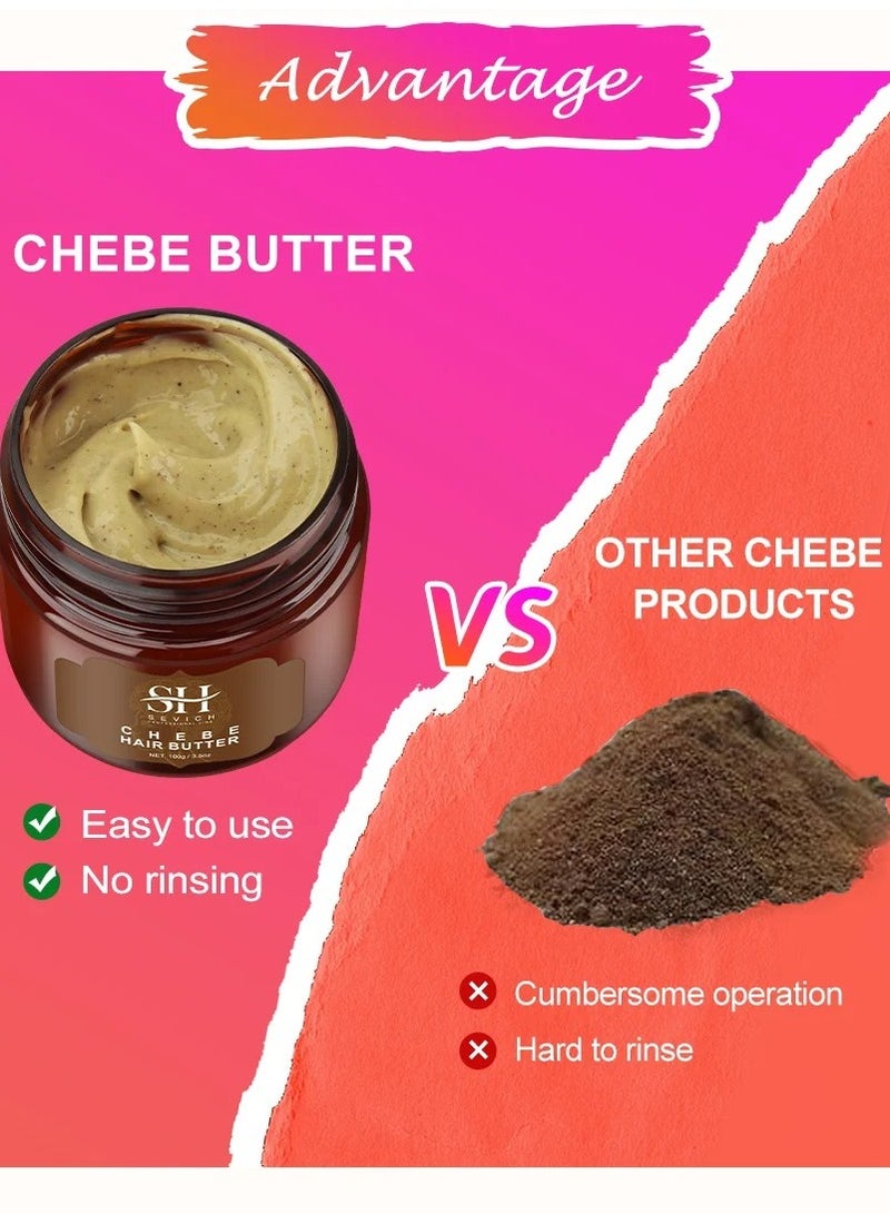 Natural Chebe Hair Butter, 100% Natural Hair Growth Butter, Anti Hair Loss Chebe Hair Serum, Chebe Traction Alopecia Thicken Hair Butter To Mosturize And Repair Damaged Hair, (Hair Butter)