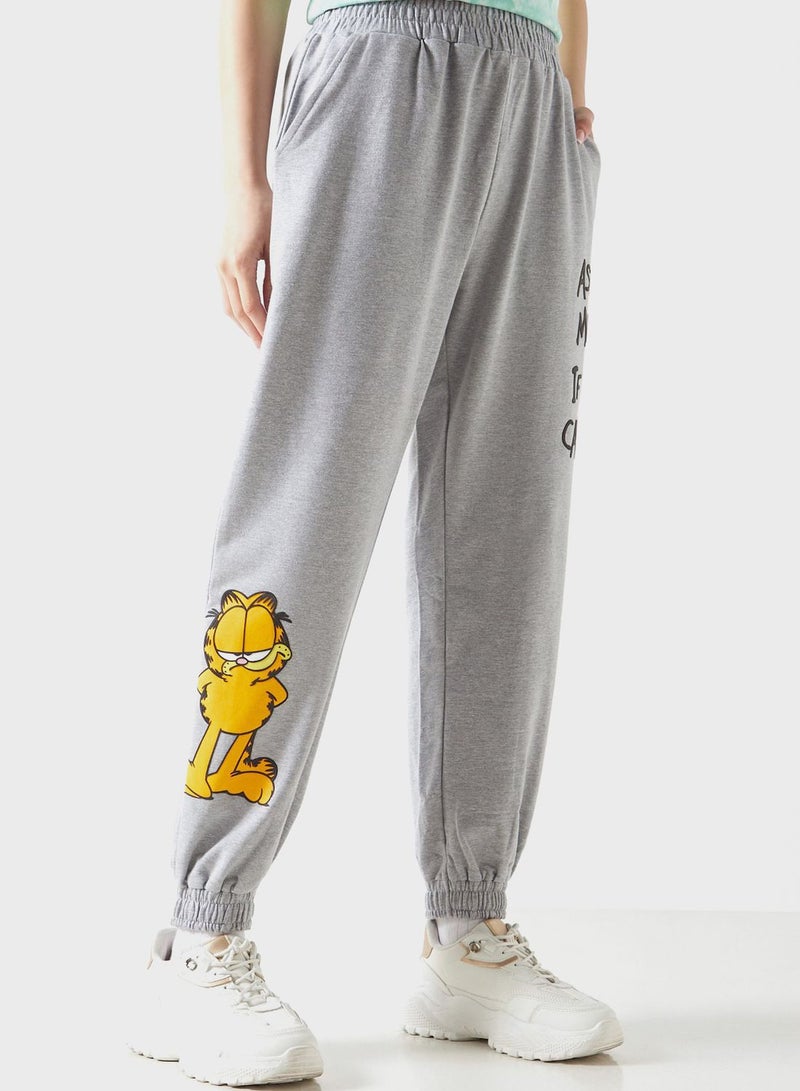 Garfield Print Sweatpants