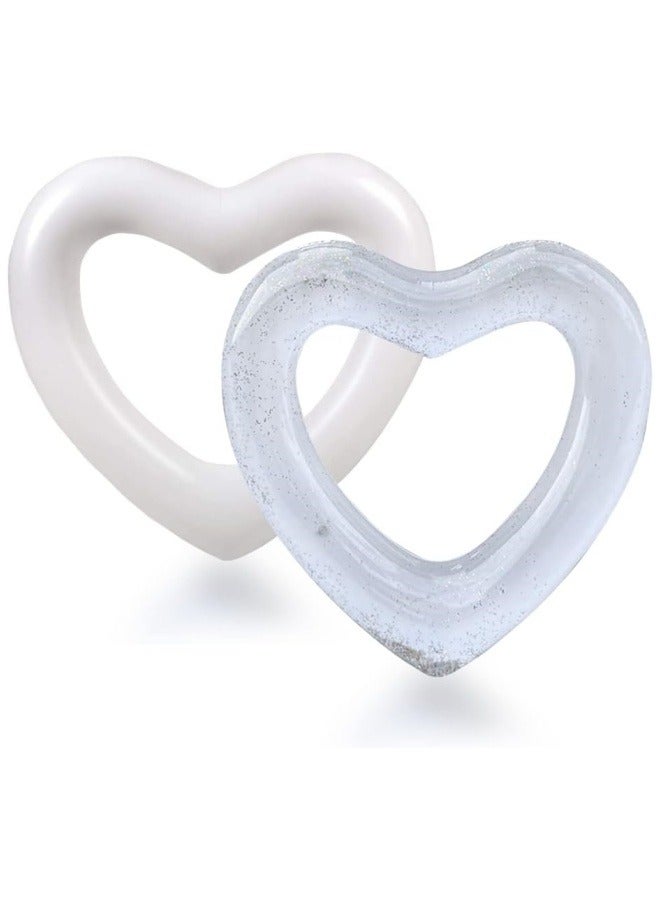 2 Pieces Heart Pool Float, Summer Swimming Ring, Water Beach Party for Adults