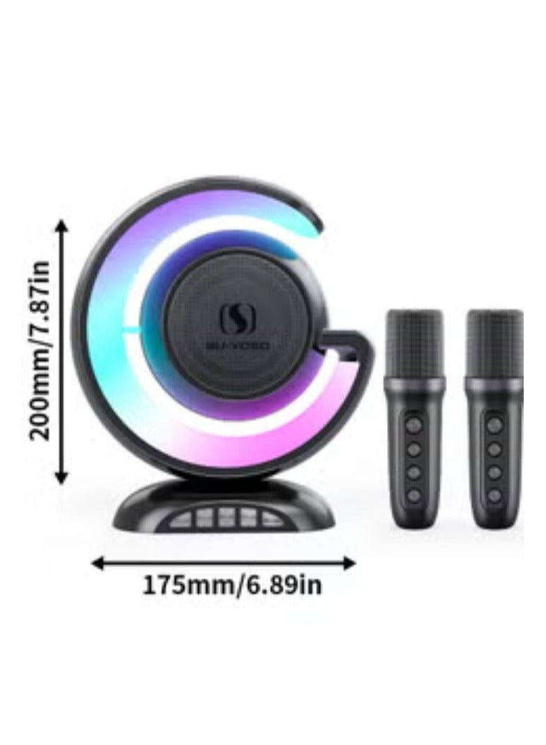 Wireless Lightshow Speaker With Two Wireless Microphones