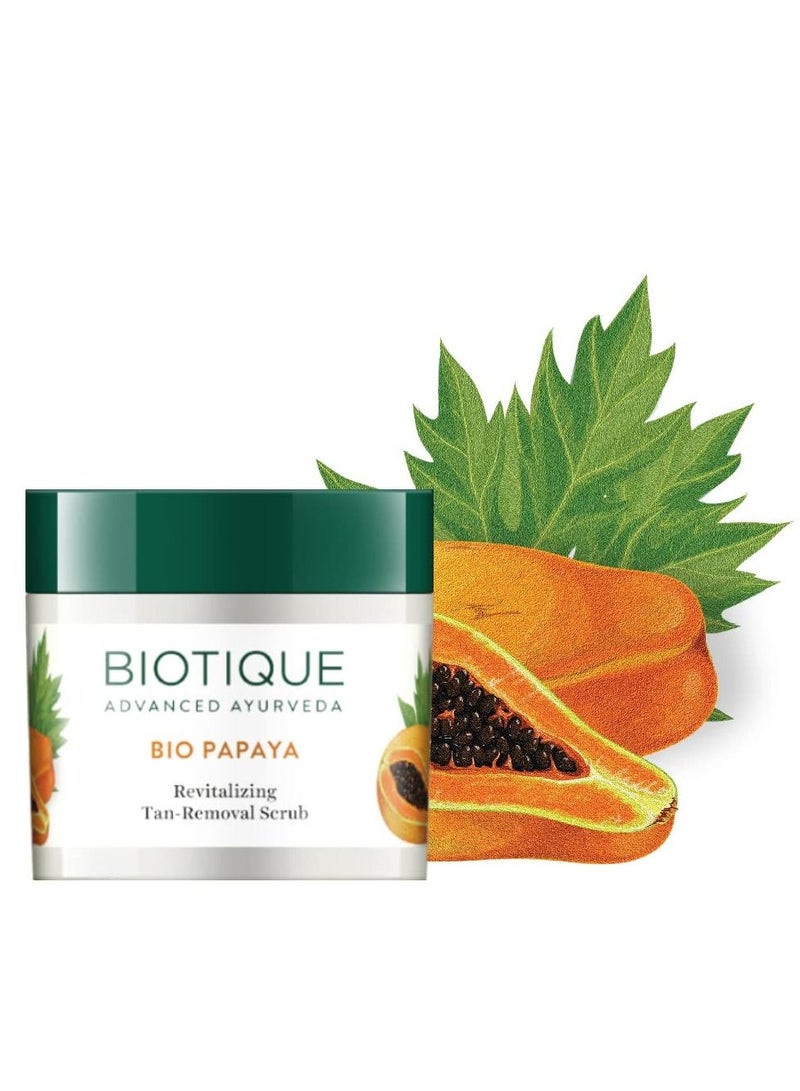 Papaya Tan Removal Brightening & Revitalizing Face Scrub Gentle Exfoliation Smooth and Clear Complexation 100% Botanical Extracts
