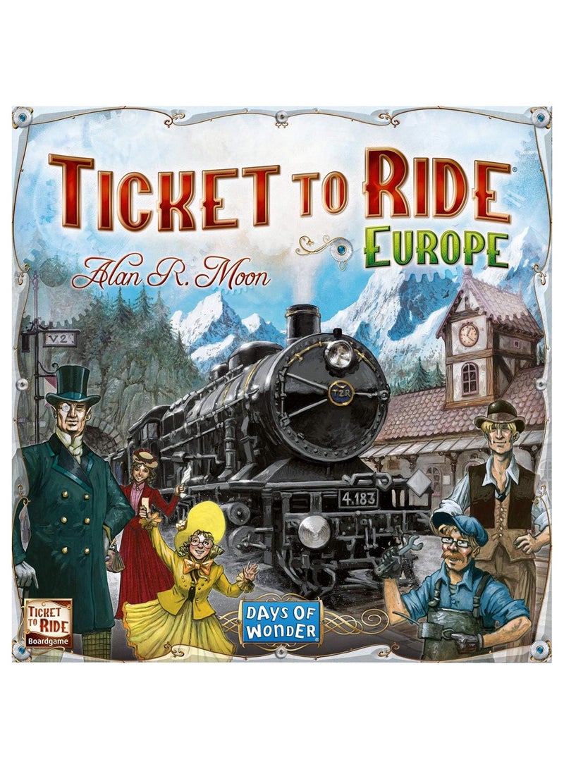 Ticket to Ride : Europe - A Board Game by Days of Wonder 2-5 Players - Board Games for Family 30-60 Minutes of Gameplay Games for Family Game Night For Kids and Adults Ages 8 plus English Version