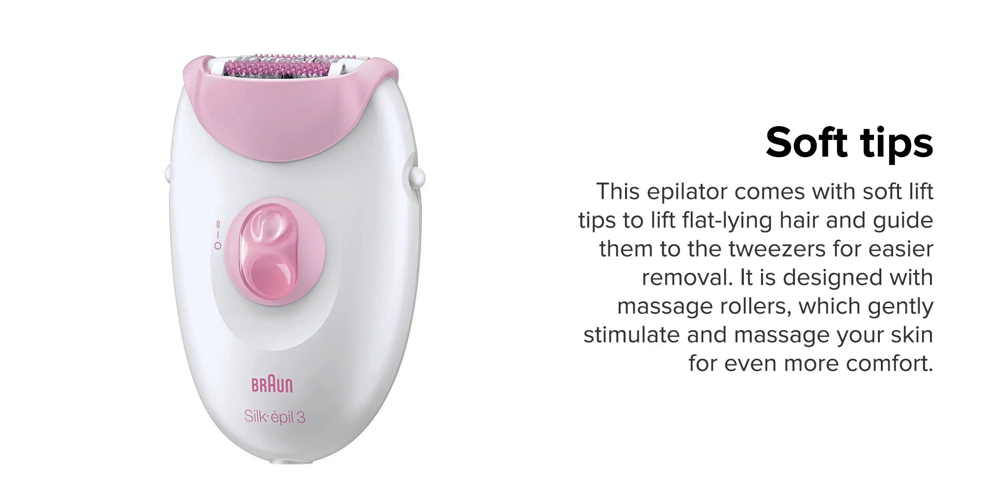 Silk-Epil 3 SE3270 Epilator With 2 Shaver Head White/Pink 18x6.5x19.7cm