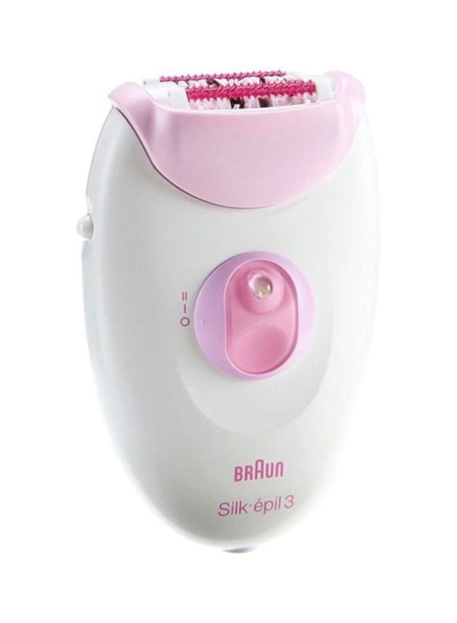 Silk-Epil 3 SE3270 Epilator With 2 Shaver Head White/Pink 18x6.5x19.7cm