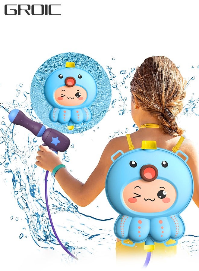 Portable Water Gun Backpack Water Shooter Blaster Toys Squirt Guns with 2000 ML Large Capacity Tank and Adjustable Straps for Summer Outdoors Pool Game Beach Sports Bath Play Toys Gift