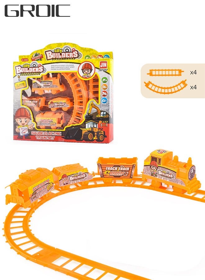 Electric Train Set for Kids, Toddlers Classical Train Toys, Track Steam Train Model, Rail Train Set DIY Product, Train Toy Set