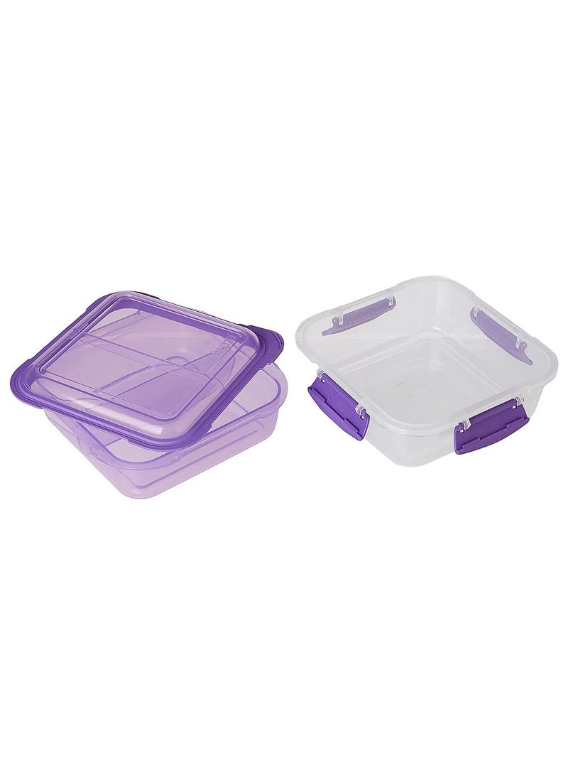 Sistema 1.24L Lunch Stack To Go Purple Polypropylene 1.24 Litre