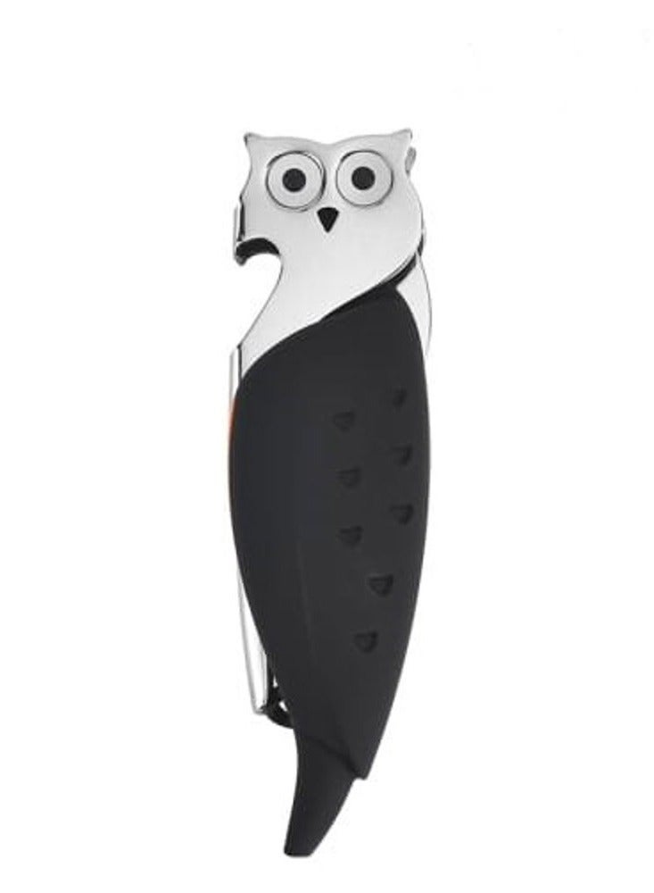 Multifunctional Opener, Owl Shaped Professional Waiters Corkscrew, Stainless Steel, Bottle Manual Opener With Foil Cutter for Servers, Waiters, Bartenders and Domestic Kitchens