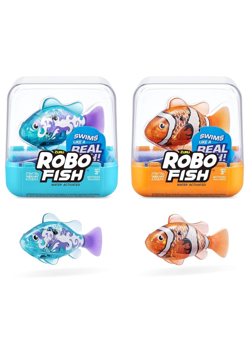 ZURU - (pack of 2) Robo Alive Water Activated Fish Toy - Color May Vary