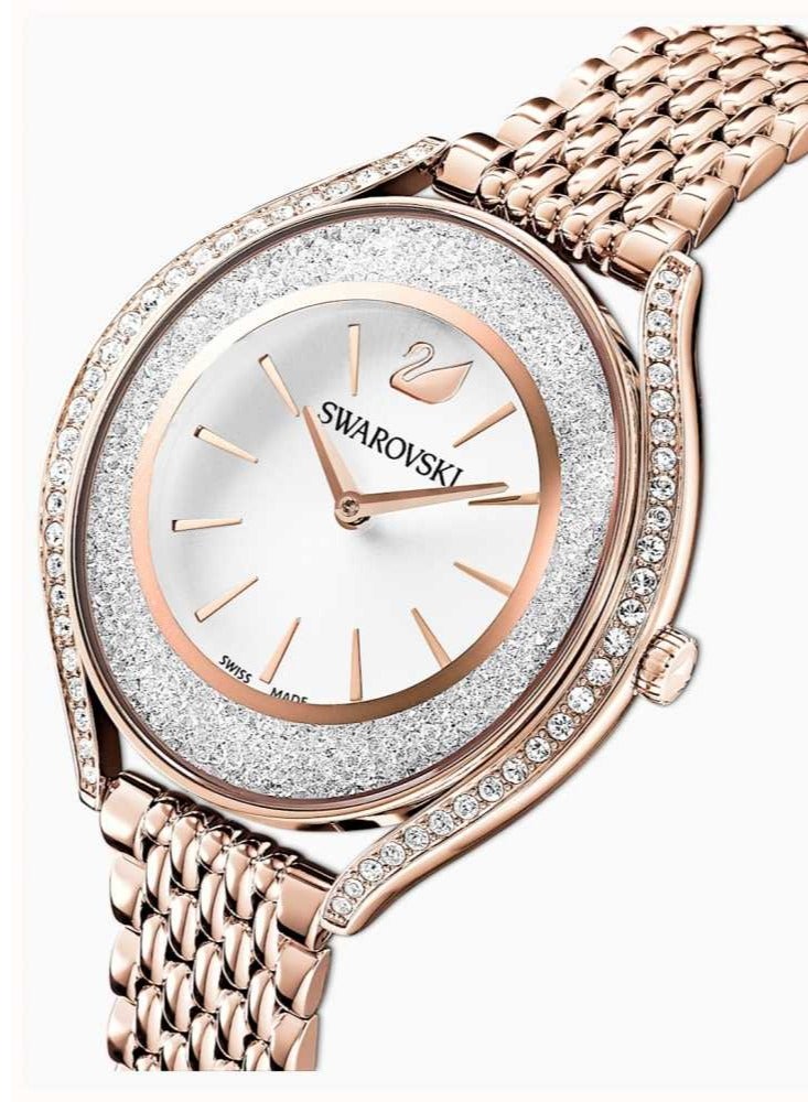 Swarovski 5519459 Crystalline Aura Quartz Oval Rose Tone Women's Watch