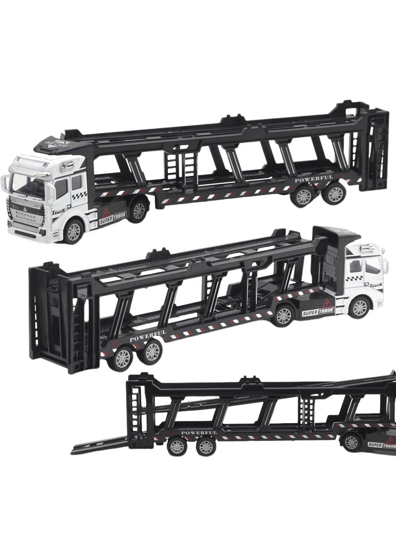 1 Pcs Alloy Transporter Model Pull Back Toy Truck White/Black