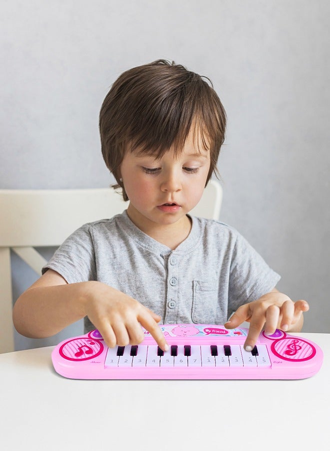 Kids Keyboard Piano Portable Electronic Musical Instrument Multi-Function Music Keyboard Piano for Kids Early Learning Educational Toy-Pink