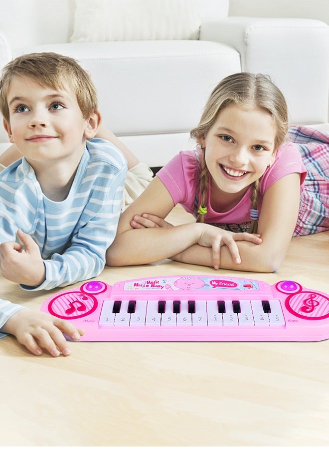 Kids Keyboard Piano Portable Electronic Musical Instrument Multi-Function Music Keyboard Piano for Kids Early Learning Educational Toy-Pink