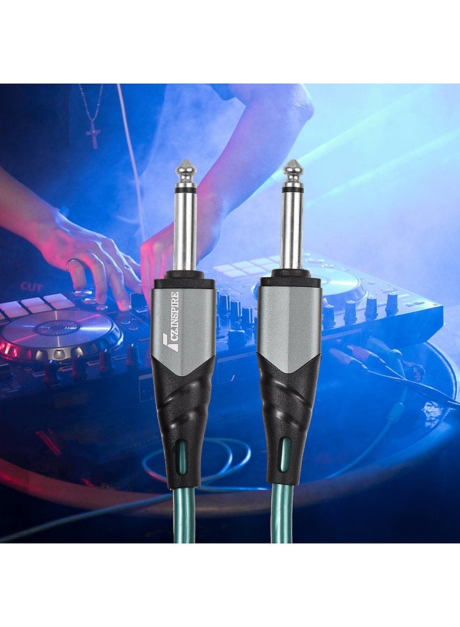 1/4 Inch Audio Instrument Cable 10ft Noise Reduction Dual Straight Interface 6.35mm Mono Waterproof Guitar Cable Compression Resistant Professional Audio Interconnect Cord