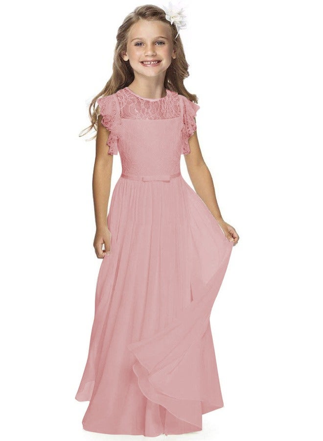Girls Long Dress Summer New Vintage Patchwork Idyllic Holiday Children's Ruffles Princess Dresses size 3-16 years