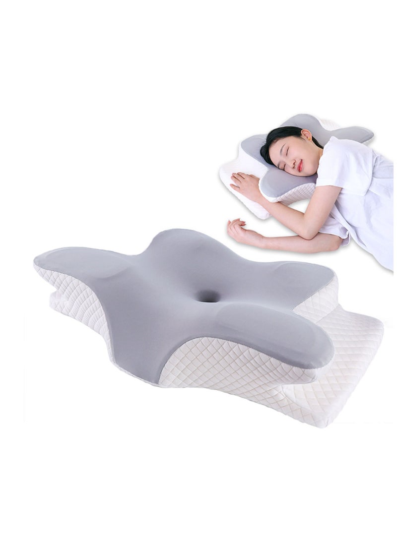 Butterfly Shape Cervical Neck Pillow for Shoulder and Neck Pain Relief Memory Foam Neck Pillow Ergonomic Orthopedic Neck Support Bed Pillow