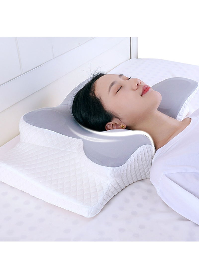 Butterfly Shape Cervical Neck Pillow for Shoulder and Neck Pain Relief Memory Foam Neck Pillow Ergonomic Orthopedic Neck Support Bed Pillow