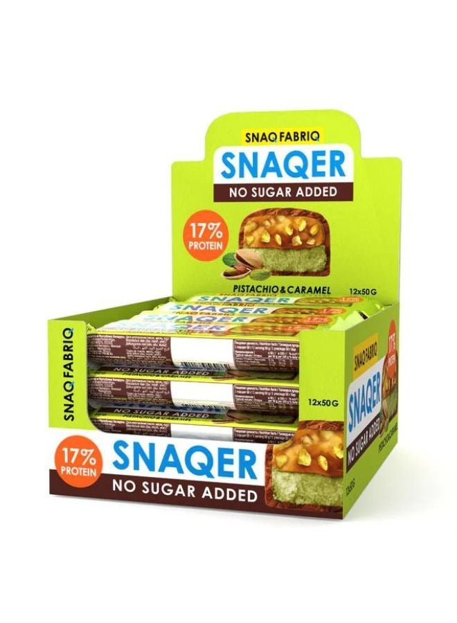 Snaqer Sugar-Free Bar With Pistachio And Caramel 50g, 12pcs