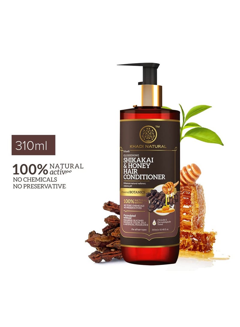 Khadi Natural Shikakai and Honey Conditioner Conditioner that makes hair rich and silky Nourish hair and adds health Suitable for all hair types Powered Botanics 310ml