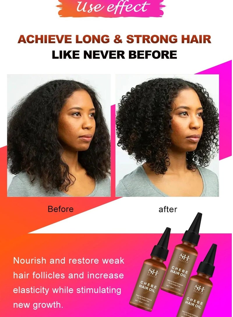 Natural Chebe Hair Oil, 100% Natural Hair Growth Oil, Anti Hair Loss Chebe Hair Serum, Chebe Traction Alopecia Thicken Oil To Mosturize And Repair Damaged Hair, (Hair Oil)