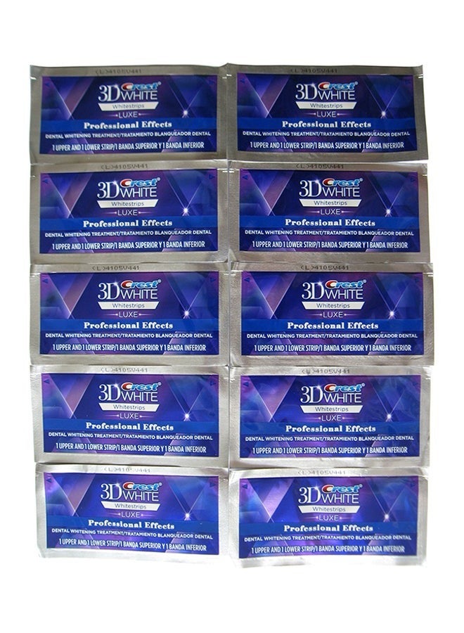 3D Whitestrips Professional Effects Advanced Seal - 10 Pieces, 20 Strips 50grams