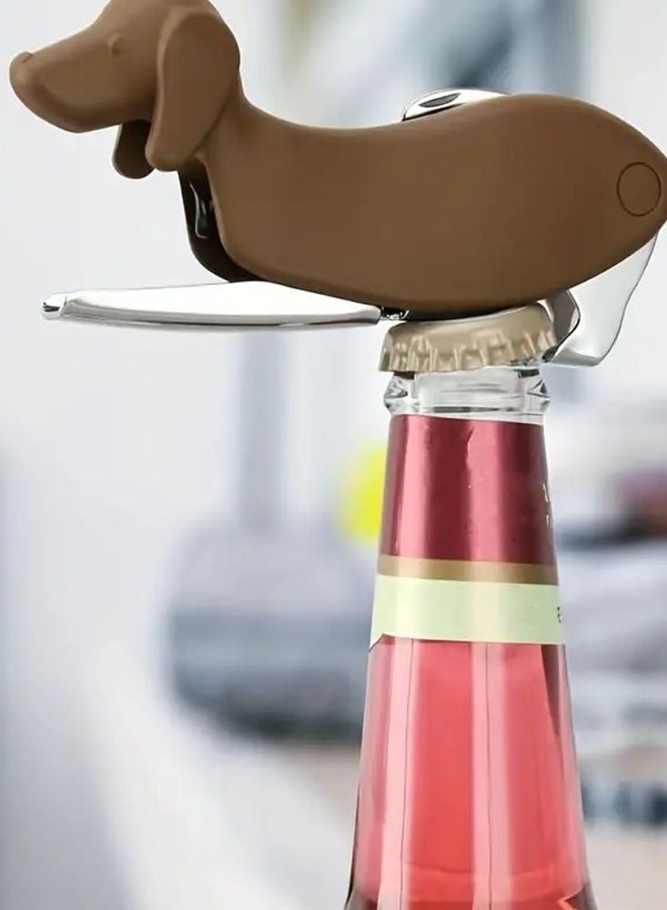 Dachshund Dog Multi Opener, Multifunctional Stainless Steel Bottle Opener With Foil Cutter, Waiter's Corkscrew, For Restaurant, Parties, Functions And Home Use, Summer Drinkware Accessories