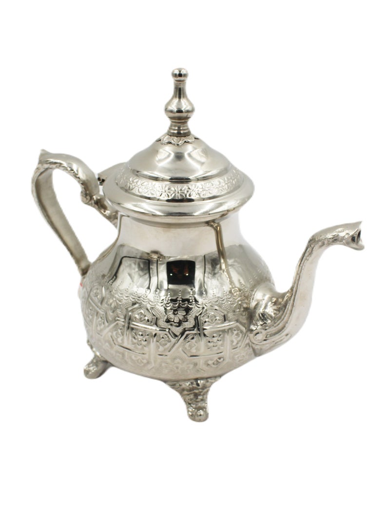 Moroccan Arabic Traditional Silver Plated Tea Pot 22 X 24 cm